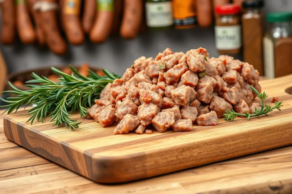 What is the ratio of venison to pork for sausage